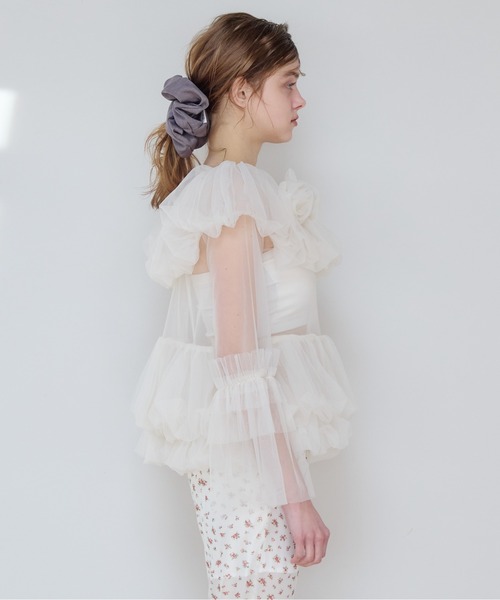 etre loin(エトルワン)の「Rose tulle off shoulder blouse(シャツ/ブラウス・レディース・ピンク/ホワイト/ブラック・M)」の12枚目の写真