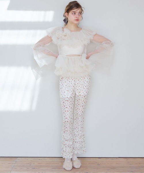 etre loin(エトルワン)の「Rose tulle off shoulder blouse(シャツ/ブラウス・レディース・ピンク/ホワイト/ブラック・M)」の14枚目の写真
