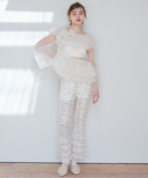 etre loin(エトルワン)の「Rose tulle off shoulder blouse(シャツ/ブラウス・レディース・ピンク/ホワイト/ブラック・M)」の15枚目の写真