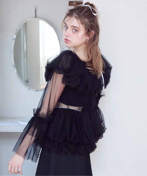 etre loin(エトルワン)の「Rose tulle off shoulder blouse(シャツ/ブラウス・レディース・ピンク/ホワイト/ブラック・M)」の21枚目の写真