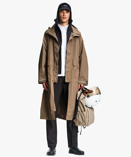 AIGLE(エーグル)の「透湿防水 リフレクティブ サイクリング ロングレインコート(トレンチコート・メンズ・サンドベージュ/ブラック・M/L/S)」の5枚目の写真