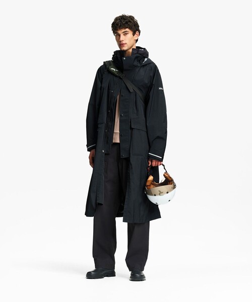 AIGLE(エーグル)の「透湿防水 リフレクティブ サイクリング ロングレインコート(トレンチコート・メンズ・サンドベージュ/ブラック・M/L/S)」の12枚目の写真