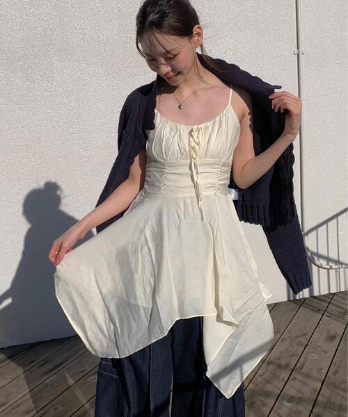 FREE'S MART（フリーズマート）の「イレヘムチュニックキャミワンピース（ワンピース・レディース・ブラック/ホワイト/ホワイト系その他・FREE）」の2枚目の写真