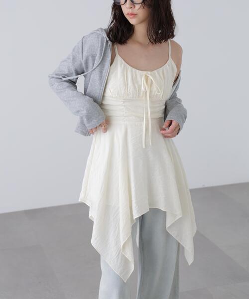 FREE'S MART（フリーズマート）の「イレヘムチュニックキャミワンピース（ワンピース・レディース・ブラック/ホワイト/ホワイト系その他・FREE）」の6枚目の写真