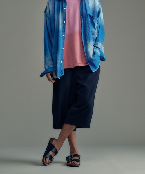ADAM PATEK(アダムパテック)の「【ADAMPATEK/アダムパテック】twill cropped wide easy trousers ツイルクロップドイージートラウザ(その他パンツ・メンズ・グレー/ブラック・2)」の1枚目の写真