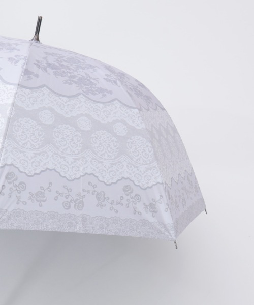axes femme（アクシーズファム）の「レース柄晴雨兼用ショート傘（長傘・レディース・チャコール/ラベンダー・FREE）」の19枚目の写真