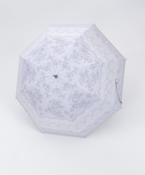 axes femme（アクシーズファム）の「レース柄晴雨兼用ショート傘（長傘・レディース・チャコール/ラベンダー・FREE）」の14枚目の写真