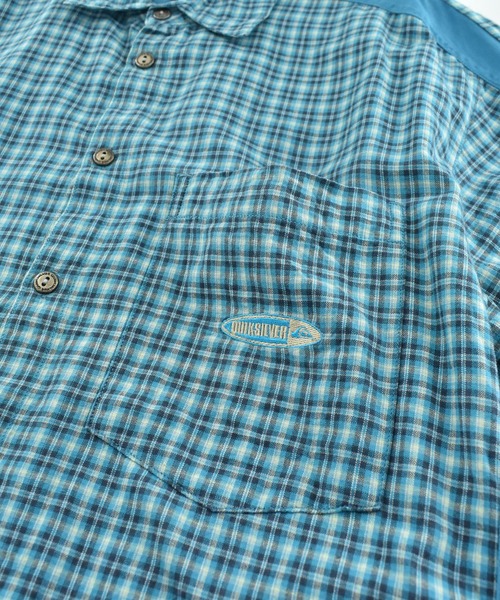 Quiksilver（クイックシルバー）の「【USED】90’s QUIKSILVER チェック柄 ハーフスリーブ シャツ（シャツ/ブラウス・メンズ・ブルー・MEDIUM）」の2枚目の写真