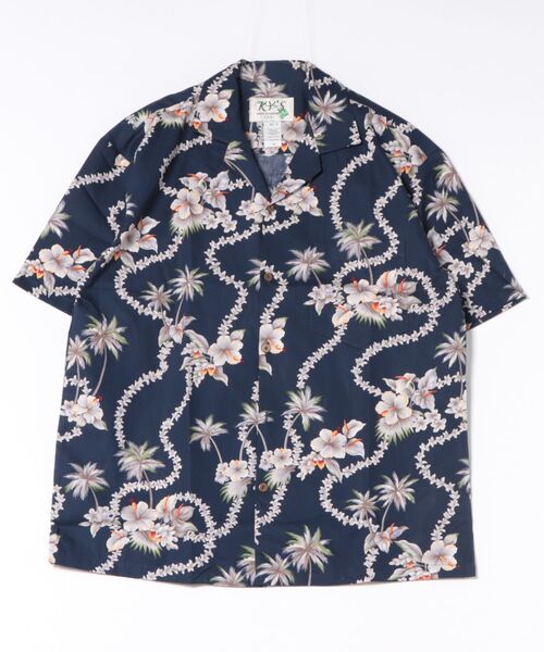 Kahiko(カヒコ)の「【Kahiko】KY'S ハイビパームMEN'Sアロハシャツ(シャツ/ブラウス・メンズ・ネイビー/イエロー・L/M)」の1枚目の写真