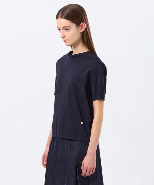 MACKINTOSH PHILOSOPHY（ﾏｯｷﾝﾄｯｼｭ ﾌｨﾛｿﾌｨｰ）の「シルキーコットンハイゲージニット（Tシャツ/カットソー・レディース・ライトイエロー/ブラウン系その他4/オフホワイト/ダークネイビー・38）」の10枚目の写真