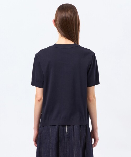 MACKINTOSH PHILOSOPHY（ﾏｯｷﾝﾄｯｼｭ ﾌｨﾛｿﾌｨｰ）の「シルキーコットンハイゲージニット（Tシャツ/カットソー・レディース・ライトイエロー/ブラウン系その他4/オフホワイト/ダークネイビー・38）」の11枚目の写真