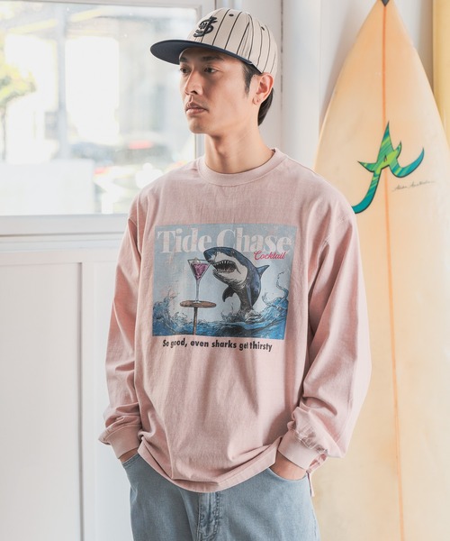 BAYFLOW（ベイフロー）の「［WEB限定］ヴィンテージライクアニマルロンT（Tシャツ/カットソー・メンズ・オフホワイト/チャコール/ピンク・MEDIUM/LARGE）」の3枚目の写真
