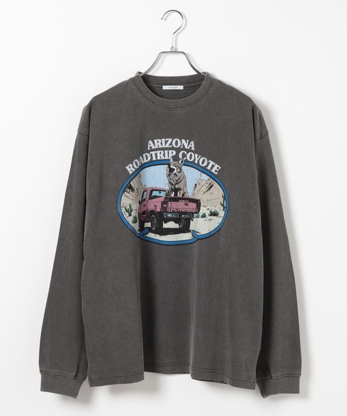 BAYFLOW（ベイフロー）の「［WEB限定］ヴィンテージライクアニマルロンT（Tシャツ/カットソー・メンズ・オフホワイト/チャコール/ピンク・MEDIUM/LARGE）」の12枚目の写真