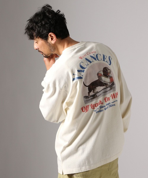 BAYFLOW（ベイフロー）の「［WEB限定］ヴィンテージライクアニマルロンT（Tシャツ/カットソー・メンズ・オフホワイト/チャコール/ピンク・MEDIUM/LARGE）」の21枚目の写真