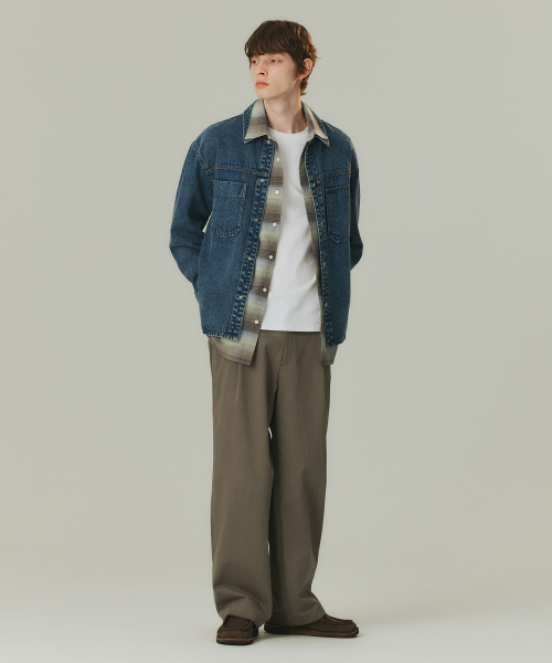 MINDBRIDGE(マインドブリッジ)の「コットンワイドワンタックバンディングパンツ - 2カラー MYPT6152(その他パンツ・メンズ・カーキ/ダークグレー・30/29/32/34)」の4枚目の写真