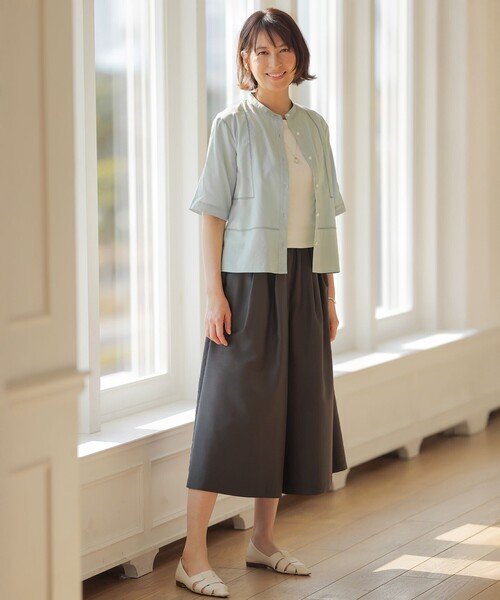 J.PRESS Ladies(J.プレス レディス)の「エアリースパンボイル ガウチョ パンツ(その他パンツ・レディース・ベージュ系/グレー系/ネイビー系・XS/S)」の5枚目の写真