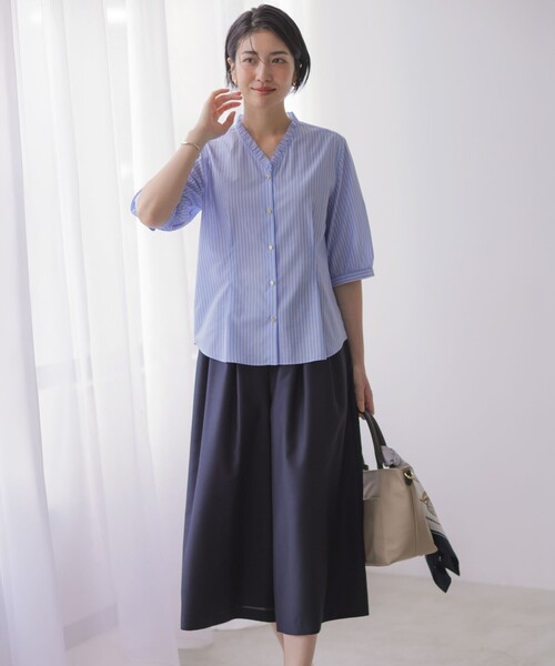 J.PRESS Ladies(J.プレス レディス)の「エアリースパンボイル ガウチョ パンツ(その他パンツ・レディース・ベージュ系/グレー系/ネイビー系・XS/S)」の9枚目の写真