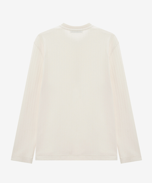 MINDBRIDGE（マインドブリッジ）の「ジャカードヘンリーネックセミオーバーティーシャツ（Tシャツ/カットソー・メンズ・ホワイト・95/100/105/110）」の11枚目の写真