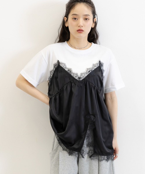 RAGEBLUE(レイジブルー)の「ビスチェドッキングTシャツ(Tシャツ/カットソー・レディース・ホワイト系/グレー系・FREE)」の7枚目の写真