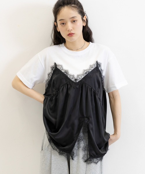 RAGEBLUE(レイジブルー)の「ビスチェドッキングTシャツ(Tシャツ/カットソー・レディース・ホワイト系/グレー系・FREE)」の8枚目の写真