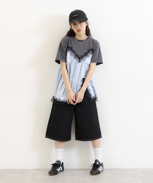 RAGEBLUE(レイジブルー)の「ビスチェドッキングTシャツ(Tシャツ/カットソー・レディース・ホワイト系/グレー系・FREE)」の11枚目の写真