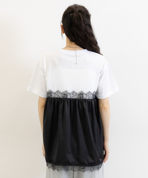 RAGEBLUE(レイジブルー)の「ビスチェドッキングTシャツ(Tシャツ/カットソー・レディース・ホワイト系/グレー系・FREE)」の16枚目の写真