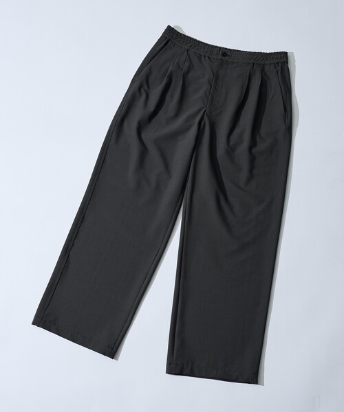 ABAHOUSE（アバハウス）の「リネンブレンド 2タック イージーワイドスラックス / ワイドパンツ（その他パンツ・メンズ・チャコールグレー/ベージュ・46/48）」の4枚目の写真