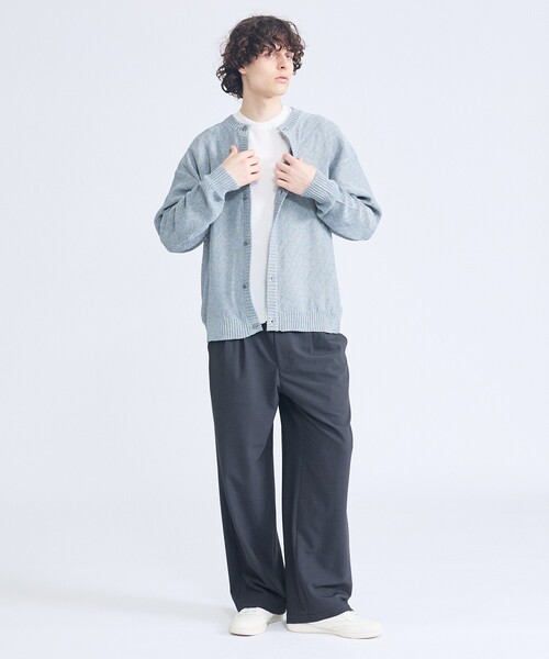 ABAHOUSE（アバハウス）の「リネンブレンド 2タック イージーワイドスラックス / ワイドパンツ（その他パンツ・メンズ・チャコールグレー/ベージュ・46/48）」の15枚目の写真