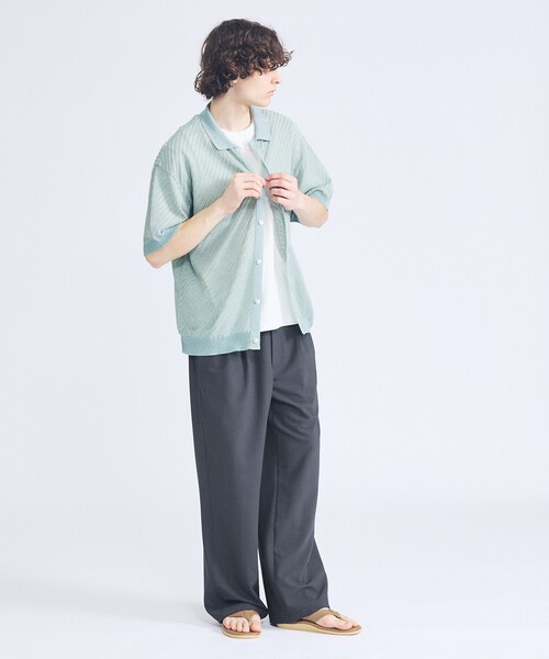 ABAHOUSE（アバハウス）の「リネンブレンド 2タック イージーワイドスラックス / ワイドパンツ（その他パンツ・メンズ・チャコールグレー/ベージュ・46/48）」の16枚目の写真