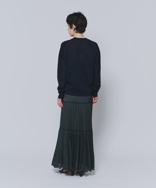 1er Arrondissement(プルミエアロンディスモン)の「楊柳サテンティアードプリーツスカート(スカート・レディース・グリーン系その他4/グレー系その他7/ベージュ・36/38)」の8枚目の写真
