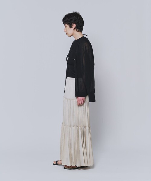 1er Arrondissement(プルミエアロンディスモン)の「楊柳サテンティアードプリーツスカート(スカート・レディース・グリーン系その他4/グレー系その他7/ベージュ・36/38)」の16枚目の写真