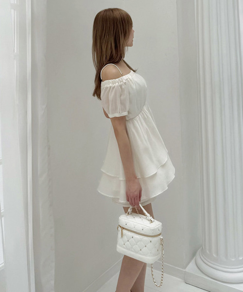 Pearl strap ruffle blouse set up — комплект с оборками