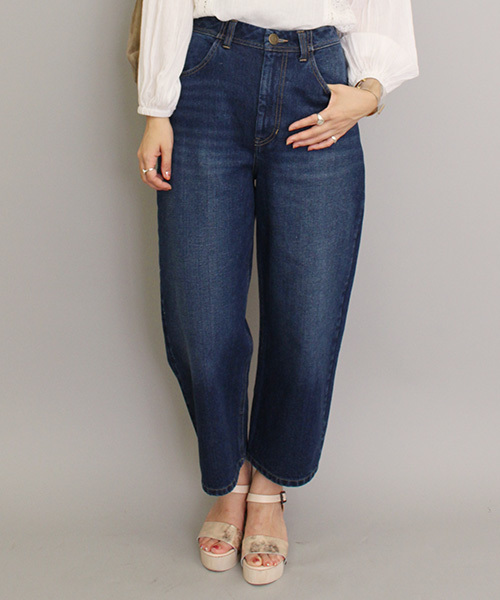 mystic（ミスティック）の「【mystic】ラウンドデニムパンツ（デニムパンツ・レディース・オフホワイト/ブルー/ネイビー・2/1）」の3枚目の写真