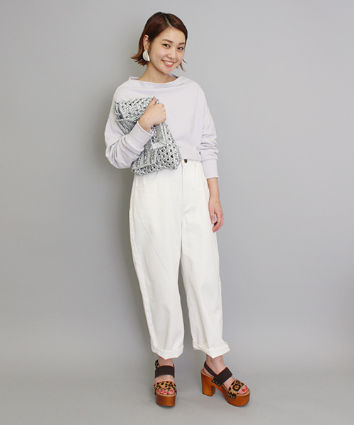 mystic（ミスティック）の「【mystic】ラウンドデニムパンツ（デニムパンツ・レディース・オフホワイト/ブルー/ネイビー・2/1）」の6枚目の写真