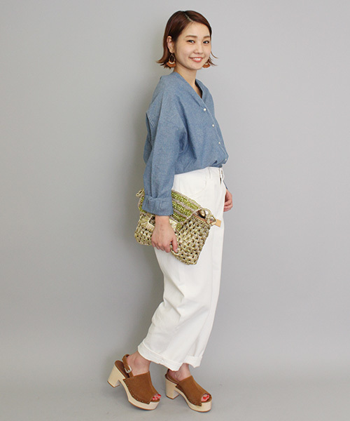 mystic（ミスティック）の「【mystic】ラウンドデニムパンツ（デニムパンツ・レディース・オフホワイト/ブルー/ネイビー・2/1）」の9枚目の写真