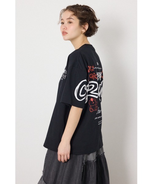 RODEO CROWNS WIDE BOWL(ロデオクラウンズワイドボウル)の「Graffiti プリントTシャツ(Tシャツ/カットソー・レディース・ブラック/カーキ/ピンク/オフホワイト・MEDIUM/LARGE)」の6枚目の写真
