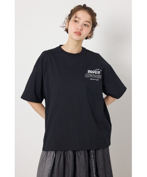 RODEO CROWNS WIDE BOWL(ロデオクラウンズワイドボウル)の「Graffiti プリントTシャツ(Tシャツ/カットソー・レディース・ブラック/カーキ/ピンク/オフホワイト・MEDIUM/LARGE)」の7枚目の写真