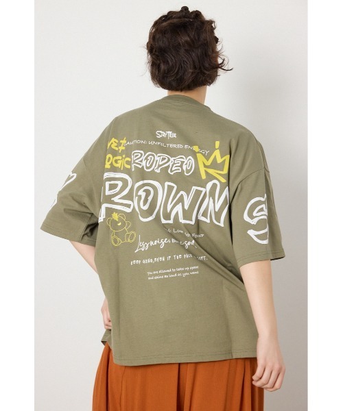 RODEO CROWNS WIDE BOWL(ロデオクラウンズワイドボウル)の「Graffiti プリントTシャツ(Tシャツ/カットソー・レディース・ブラック/カーキ/ピンク/オフホワイト・MEDIUM/LARGE)」の16枚目の写真
