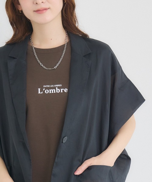 KATHARINE ROSS（キャサリンロス）の「L’ombreレースヘムロゴTシャツ（Tシャツ/カットソー・レディース・ブラウン/オフホワイト/ブラック・FREE）」の20枚目の写真