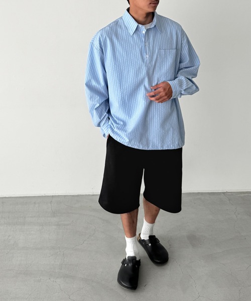 CANAL JEAN(キャナルジーン)の「choice_cnl ストライプシャツプルオーバー(シャツ/ブラウス・レディース・サックスブルー・ONE SIZE)」の12枚目の写真