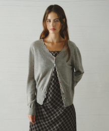 SALENA wool v neck cardigan_GRAY