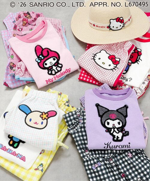 sanrio(サンリオ)の「サンリオキャラクターズ サガラワッペンTシャツ(Tシャツ/カットソー・キッズ・ピンク/レインボー/オフホワイト/パープル・90/100/110/120/130/140)」の7枚目の写真