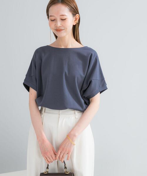 URBAN RESEARCH ROSSO WOMEN(アーバンリサーチ ロッソ)の「『WEB/一部店舗限定』UVカットドルマンスリーブプルオーバー(Tシャツ/カットソー・レディース・ブルー系その他/アイボリー/ブラウン/キャメル・FREE)」の4枚目の写真
