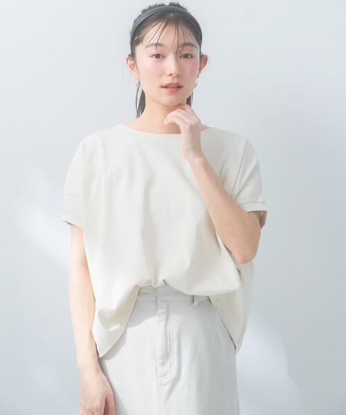 URBAN RESEARCH ROSSO WOMEN(アーバンリサーチ ロッソ)の「『WEB/一部店舗限定』UVカットドルマンスリーブプルオーバー(Tシャツ/カットソー・レディース・ブルー系その他/アイボリー/ブラウン/キャメル・FREE)」の2枚目の写真