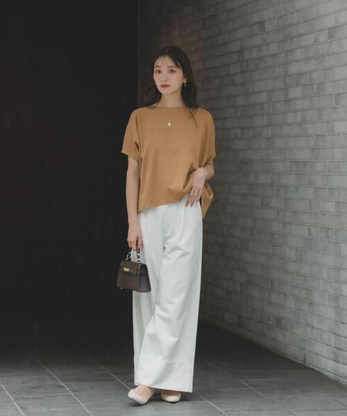 URBAN RESEARCH ROSSO WOMEN(アーバンリサーチ ロッソ)の「『WEB/一部店舗限定』UVカットドルマンスリーブプルオーバー(Tシャツ/カットソー・レディース・ブルー系その他/アイボリー/ブラウン/キャメル・FREE)」の8枚目の写真
