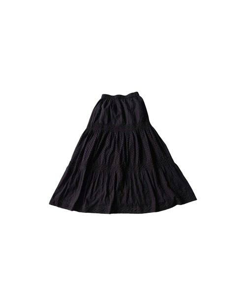 antiqua(アンティカ)の「インド綿 ティアード ロングスカート(スカート・レディース・オフホワイト/ブラック・ONESIZE)」の14枚目の写真