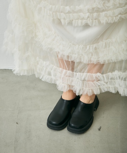 Lunea(ルネア)の「チュールボリュームロングスカート / tulle volume long skirt(スカート・レディース・ホワイト/ブラック・FREE)」の11枚目の写真