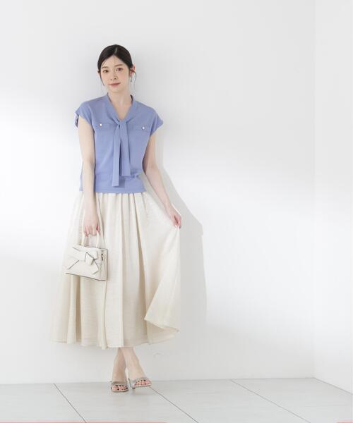 PROPORTION BODY DRESSING（プロポーションボディドレッシング）の「【青島心さん着用】ニュアンスサテンシャイニースカート / 1216220500（スカート・レディース・ピンク/ブルー/ベージュ・MEDIUM/P/S/SMALL）」の8枚目の写真