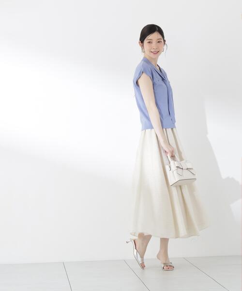 PROPORTION BODY DRESSING（プロポーションボディドレッシング）の「【青島心さん着用】ニュアンスサテンシャイニースカート / 1216220500（スカート・レディース・ピンク/ブルー/ベージュ・MEDIUM/P/S/SMALL）」の9枚目の写真