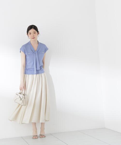 PROPORTION BODY DRESSING（プロポーションボディドレッシング）の「【青島心さん着用】ニュアンスサテンシャイニースカート / 1216220500（スカート・レディース・ピンク/ブルー/ベージュ・MEDIUM/P/S/SMALL）」の10枚目の写真